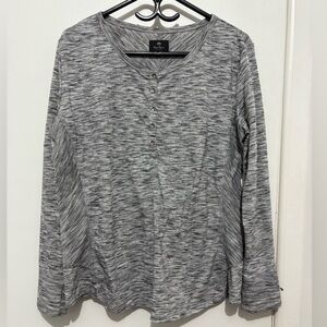 Wind River Heather Gray Henley Long Sleeve, XL